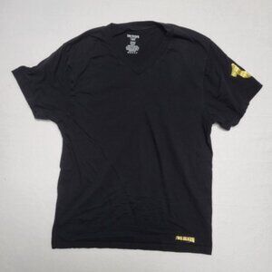 True Religion Brand Jeans Blank Basic T Shirt Large Black/Red 100% Cotton